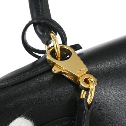 Hermes Black Box Calf Kelly 28 Sellier 2way Shoulder Handbag