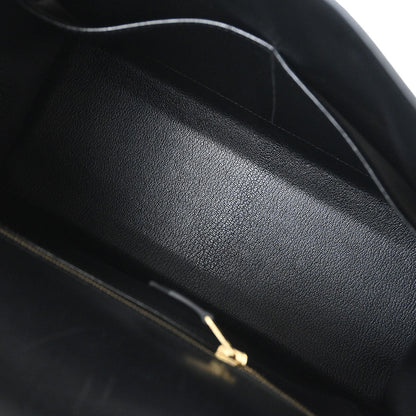 Hermes Black Box Calf Kelly 28 Sellier 2way Shoulder Handbag
