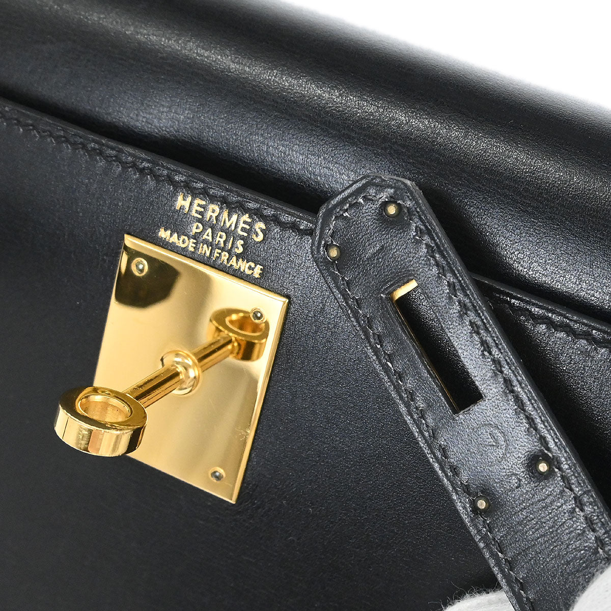 Hermes Black Box Calf Kelly 28 Sellier 2way Shoulder Handbag