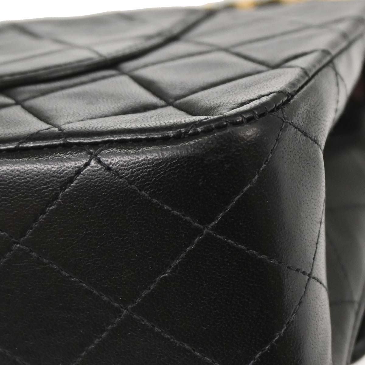 Chanel 1994-1996 Black Lambskin Medium Classic Double Flap Shoulder Bag