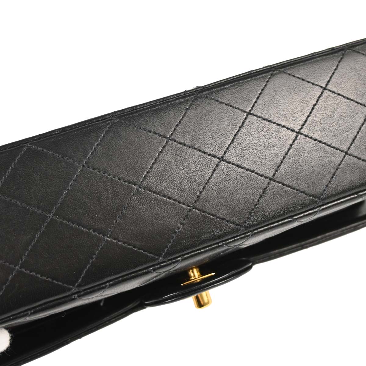 Chanel 1994-1996 Black Lambskin Medium Classic Double Flap Shoulder Bag