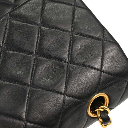 Chanel 1994-1996 Black Lambskin Medium Classic Double Flap Shoulder Bag