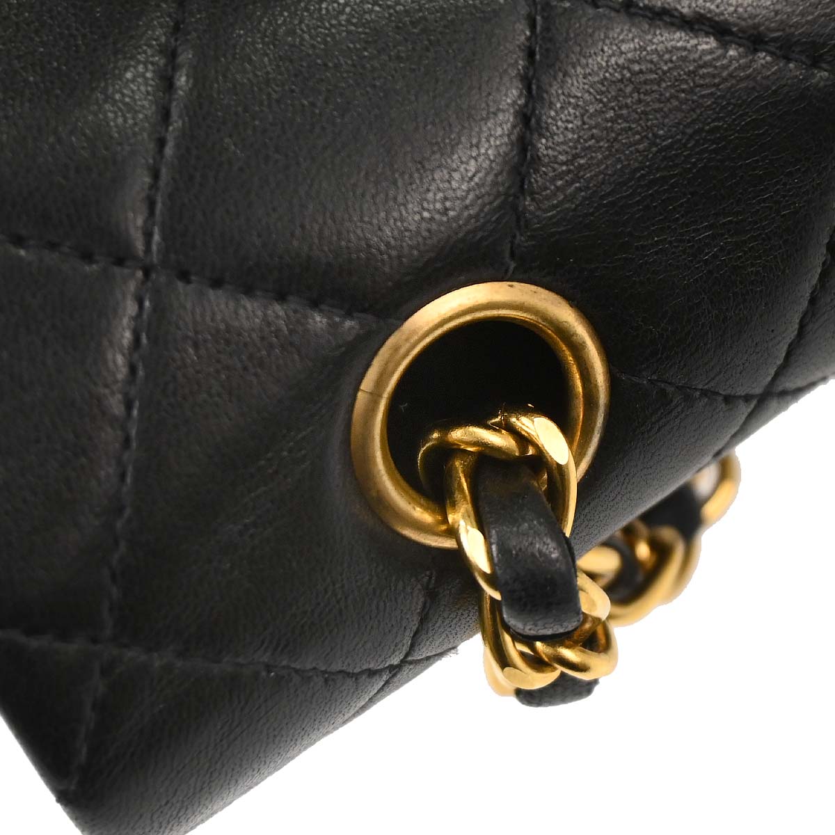 Chanel 1994-1996 Black Lambskin Medium Classic Double Flap Shoulder Bag
