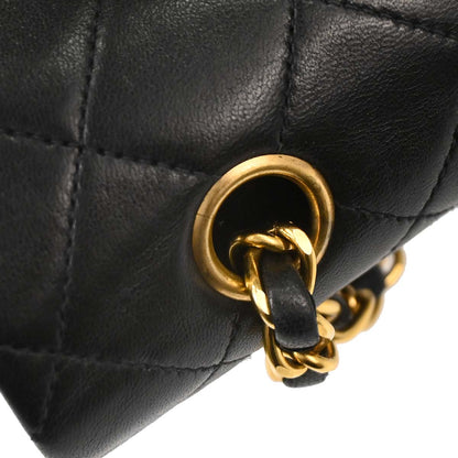 Chanel 1994-1996 Black Lambskin Medium Classic Double Flap Shoulder Bag