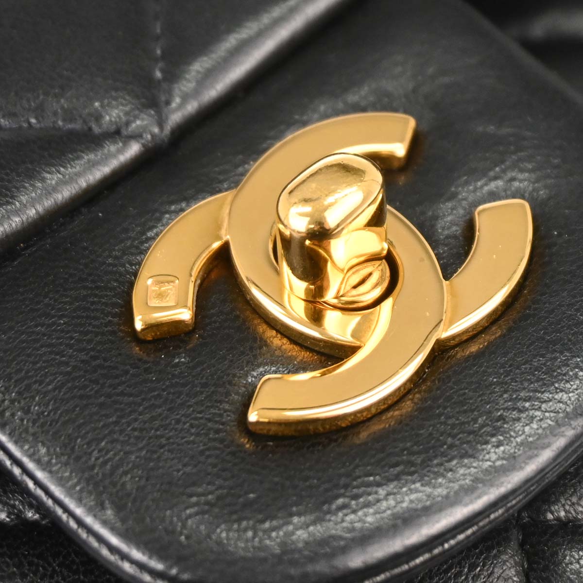 Chanel 1994-1996 Black Lambskin Medium Classic Double Flap Shoulder Bag