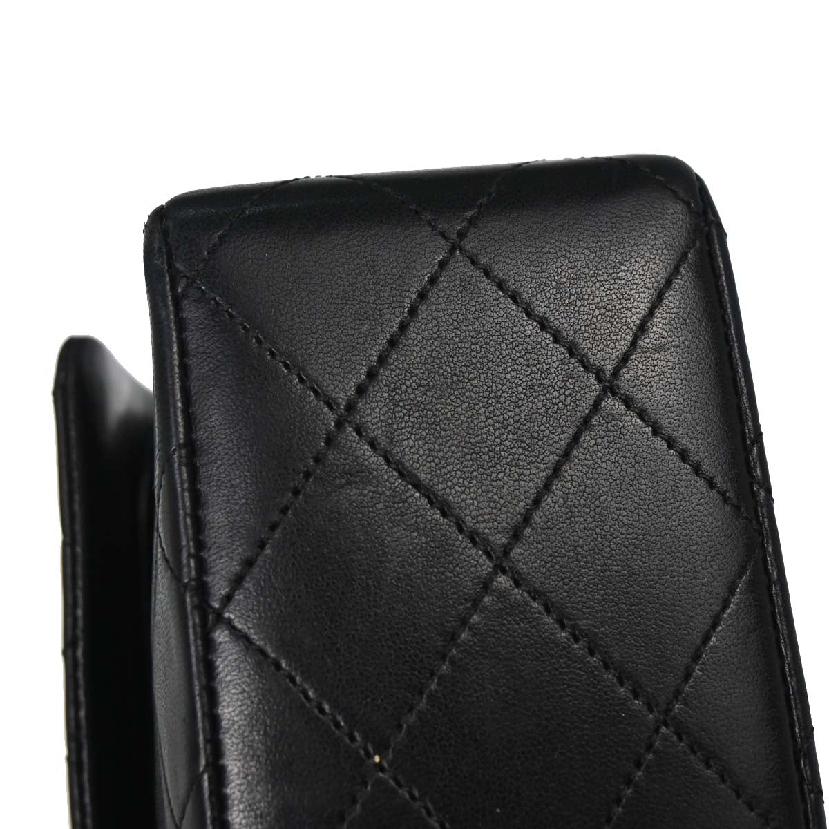 Chanel 1986-1988 Black Lambskin Medium Classic Double Flap Shoulder Bag
