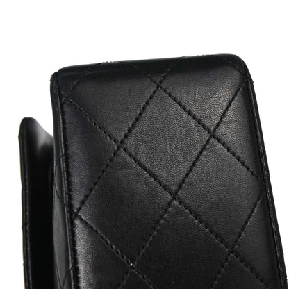 Chanel 1986-1988 Black Lambskin Medium Classic Double Flap Shoulder Bag
