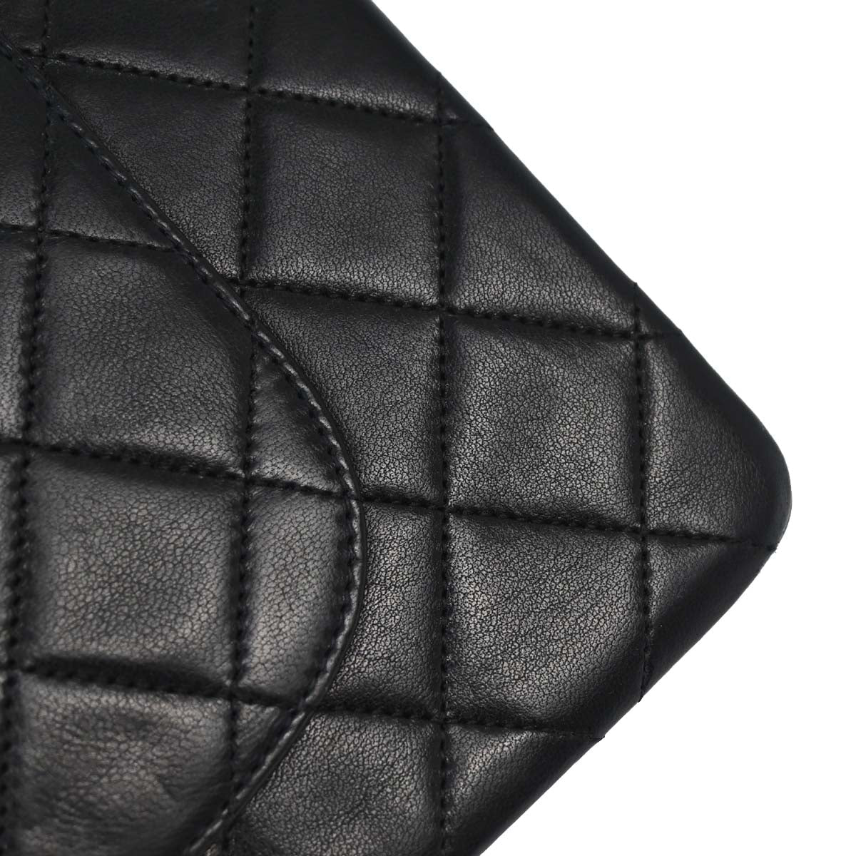 Chanel 1986-1988 Black Lambskin Medium Classic Double Flap Shoulder Bag