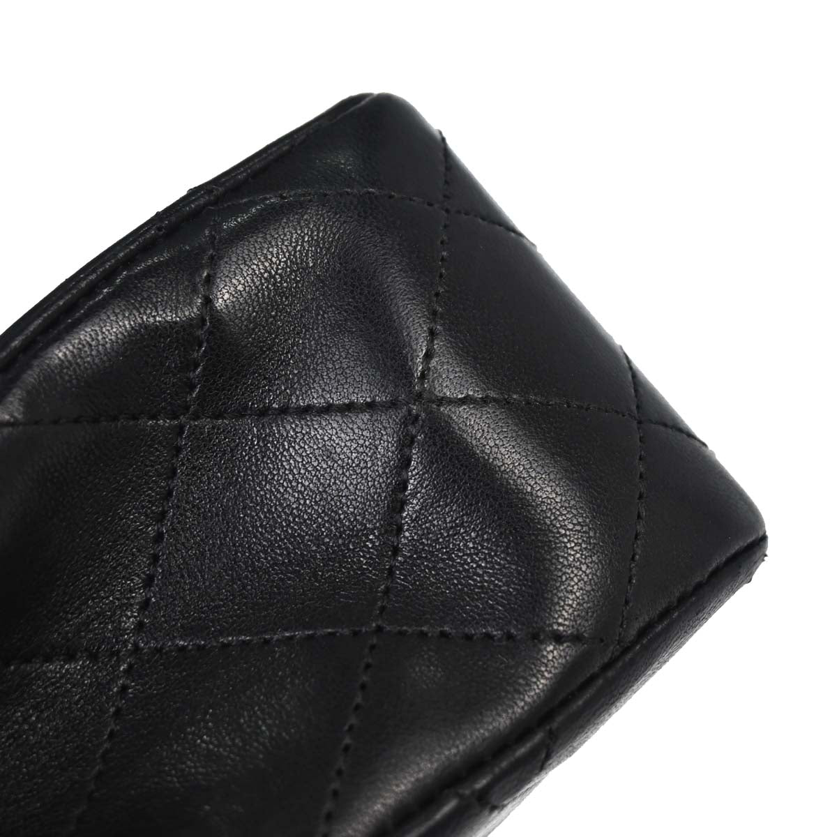 Chanel 1986-1988 Black Lambskin Medium Classic Double Flap Shoulder Bag