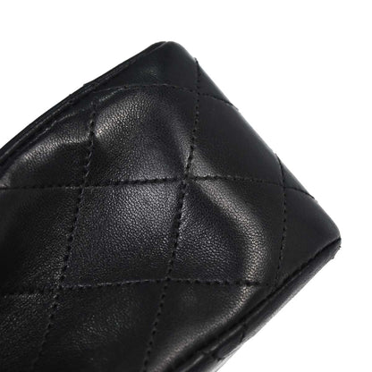 Chanel 1986-1988 Black Lambskin Medium Classic Double Flap Shoulder Bag
