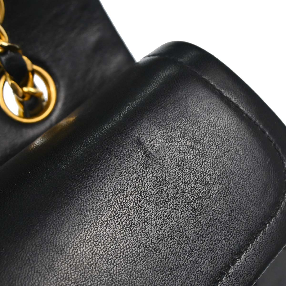 Chanel 1986-1988 Black Lambskin Medium Classic Double Flap Shoulder Bag