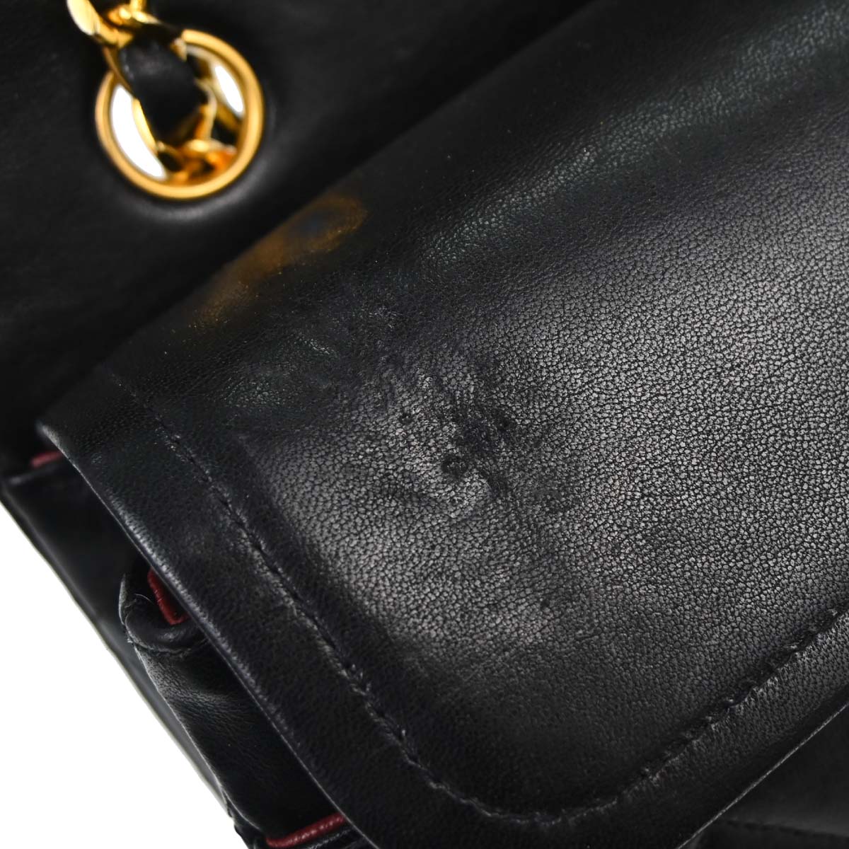 Chanel 1986-1988 Black Lambskin Medium Classic Double Flap Shoulder Bag