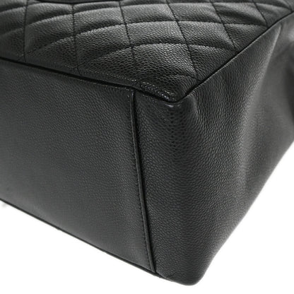 Chanel Black Caviar Skin Grand Shopping Tote GST Chain Handbag