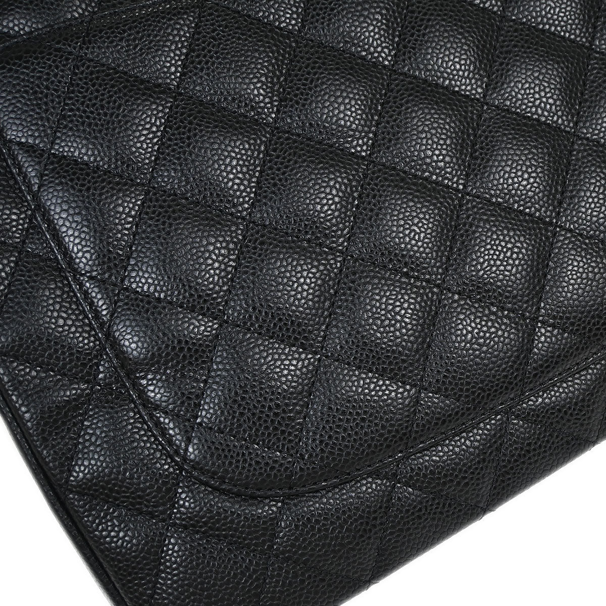 Chanel Black Caviar Skin Grand Shopping Tote GST Chain Handbag