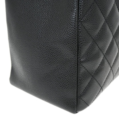 Chanel Black Caviar Skin Grand Shopping Tote GST Chain Handbag