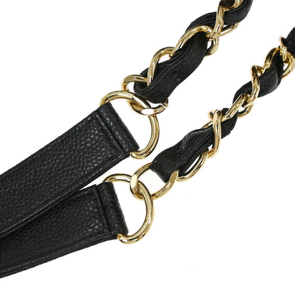 Chanel Black Caviar Skin Grand Shopping Tote GST Chain Handbag