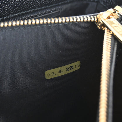 Chanel Black Caviar Skin Grand Shopping Tote GST Chain Handbag