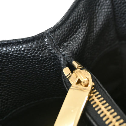 Chanel Black Caviar Skin Grand Shopping Tote GST Chain Handbag