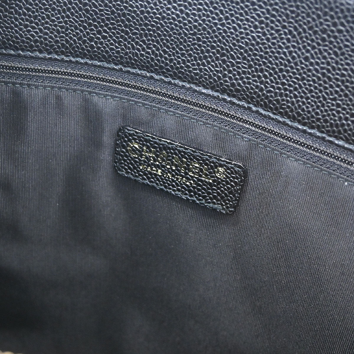 Chanel Black Caviar Skin Grand Shopping Tote GST Chain Handbag