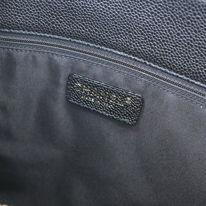 Chanel Black Caviar Skin Grand Shopping Tote GST Chain Handbag