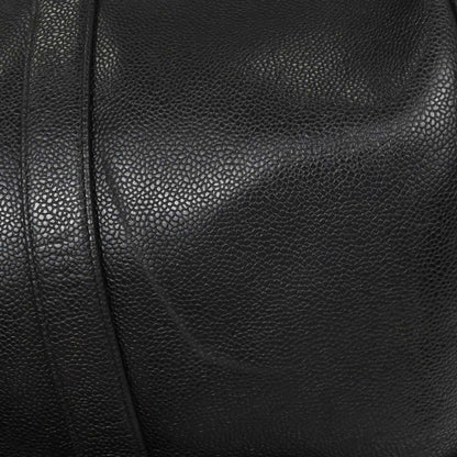 Chanel 1997-1999 Black Caviar Skin 2way Shoulder Duffle Handbag