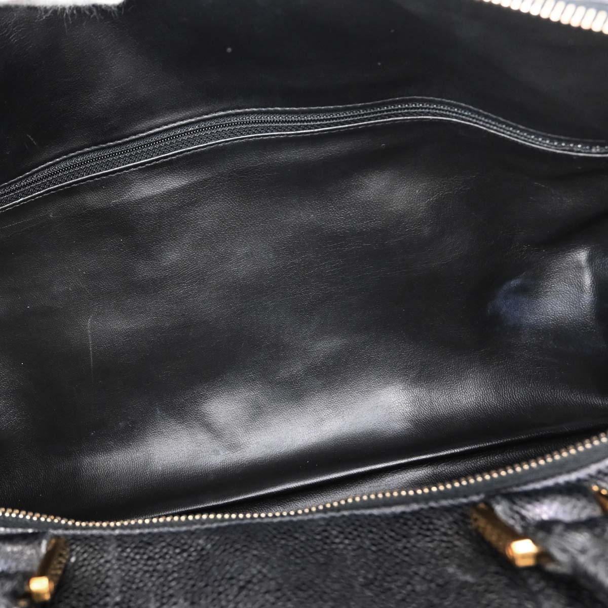 Chanel 1997-1999 Black Caviar Skin 2way Shoulder Duffle Handbag
