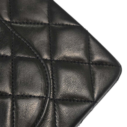 Chanel 1994-1996 Black Lambskin Small Classic Double Flap Shoulder Bag