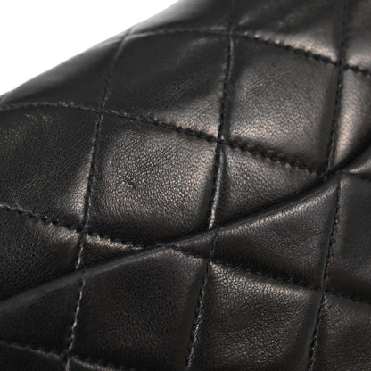 Chanel 1994-1996 Black Lambskin Small Classic Double Flap Shoulder Bag