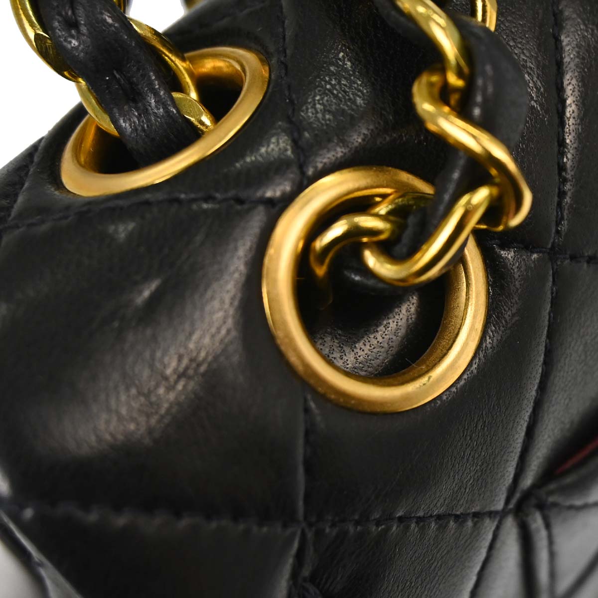 Chanel 1994-1996 Black Lambskin Small Classic Double Flap Shoulder Bag