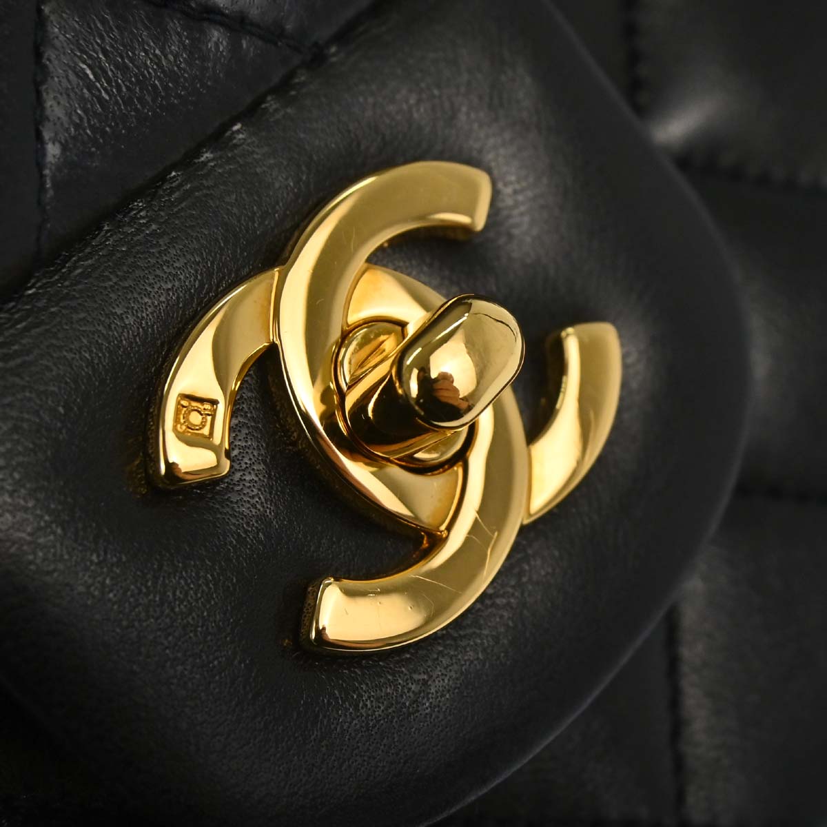 Chanel 1994-1996 Black Lambskin Small Classic Double Flap Shoulder Bag
