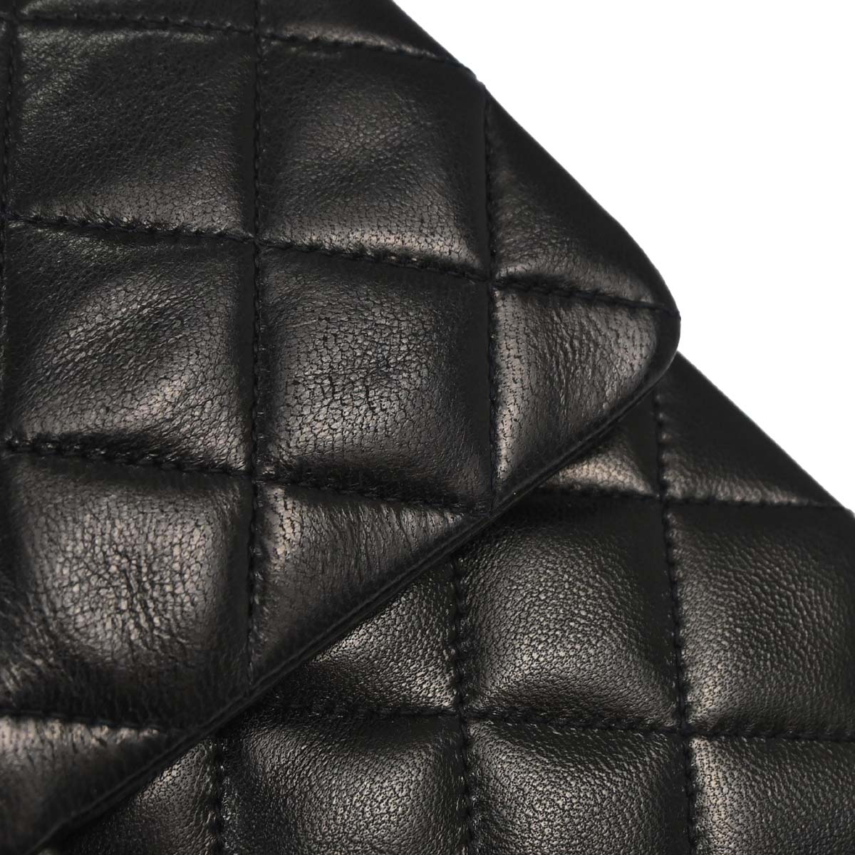 Chanel 1994-1996 Black Lambskin Small Classic Double Flap Shoulder Bag