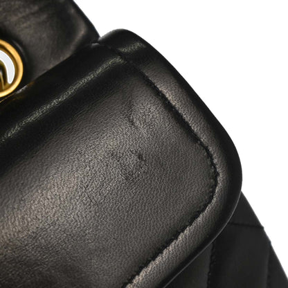 Chanel 1994-1996 Black Lambskin Small Classic Double Flap Shoulder Bag