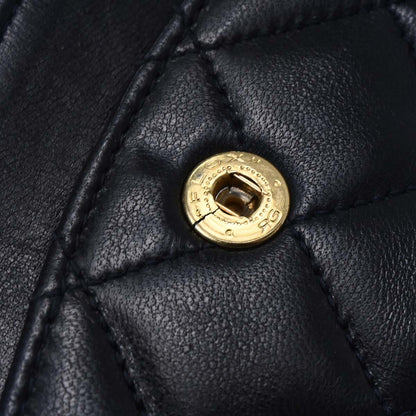 Chanel 1994-1996 Black Lambskin Small Classic Double Flap Shoulder Bag