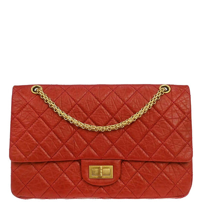 Chanel 2010-2011 Red Calfskin 2.55 Jumbo Classic Double Flap Shoulder Bag