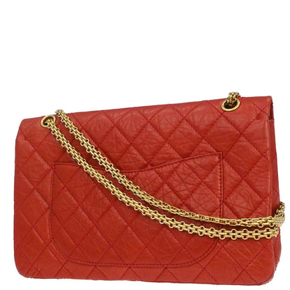 Chanel 2010-2011 Red Calfskin 2.55 Jumbo Classic Double Flap Shoulder Bag