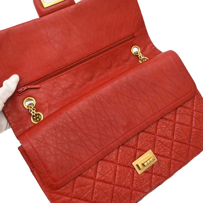 Chanel 2010-2011 Red Calfskin 2.55 Jumbo Classic Double Flap Shoulder Bag