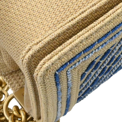 Boy Chanel 2019 Beige Mixed Fibers Medium Chain Shoulder Bag