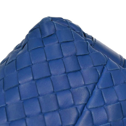 Bottega Veneta Blue Lambskin Intrecciato Handbag