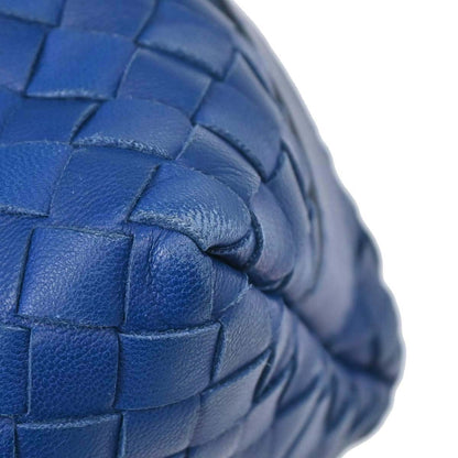 Bottega Veneta Blue Lambskin Intrecciato Handbag