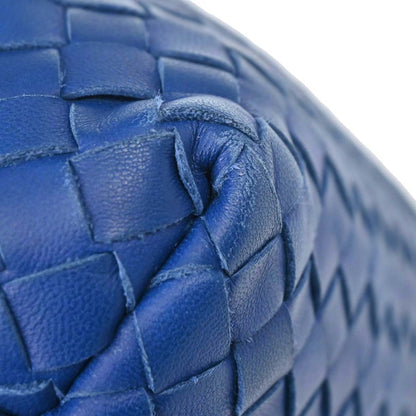 Bottega Veneta Blue Lambskin Intrecciato Handbag