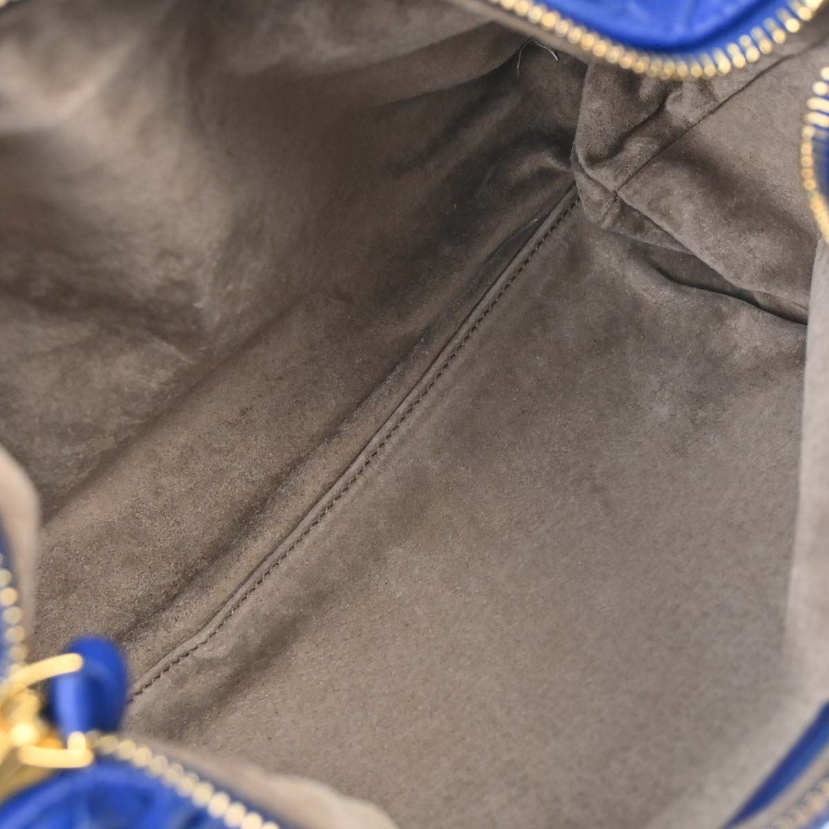Bottega Veneta Blue Lambskin Intrecciato Handbag