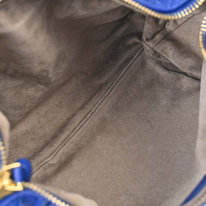 Bottega Veneta Blue Lambskin Intrecciato Handbag