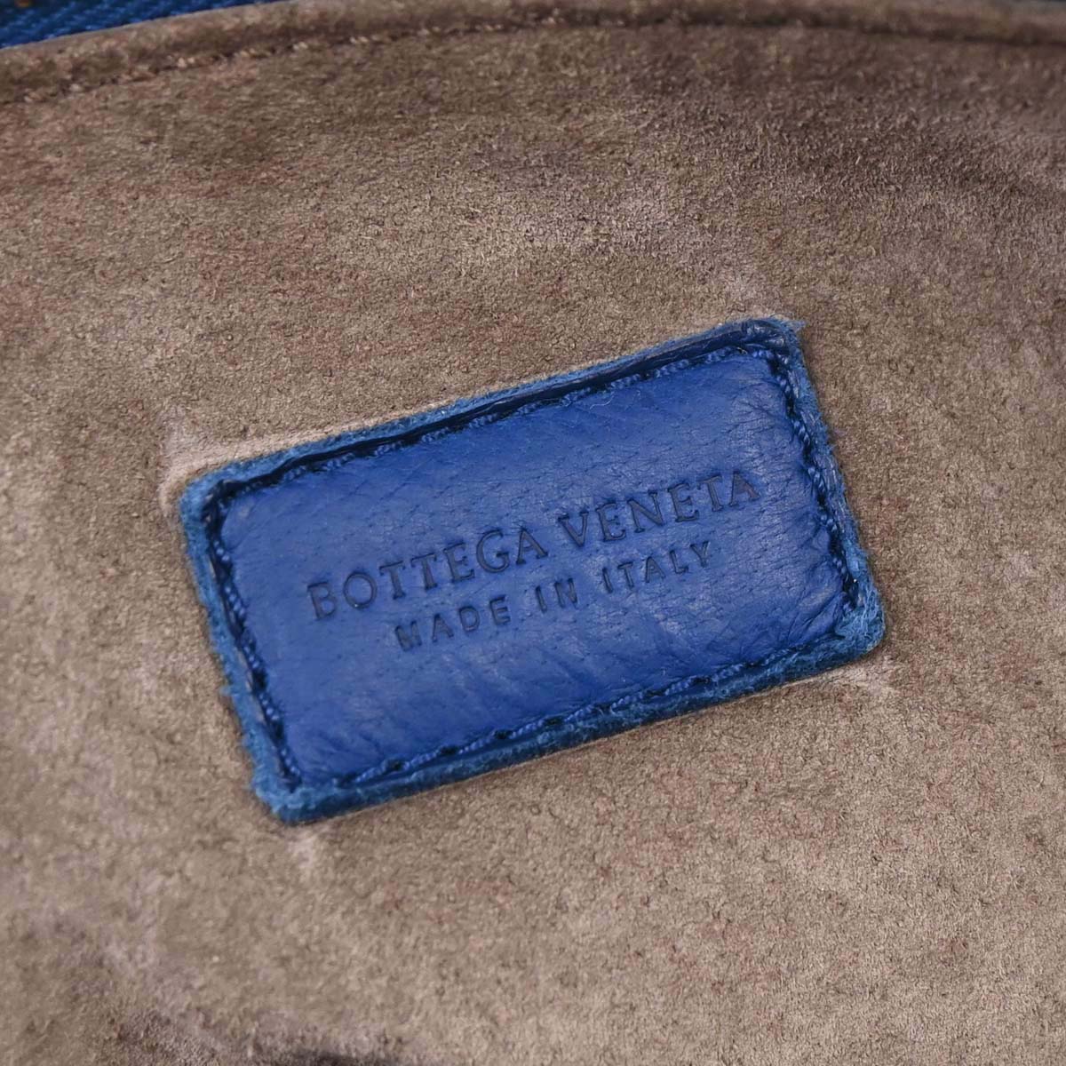 Bottega Veneta Blue Lambskin Intrecciato Handbag