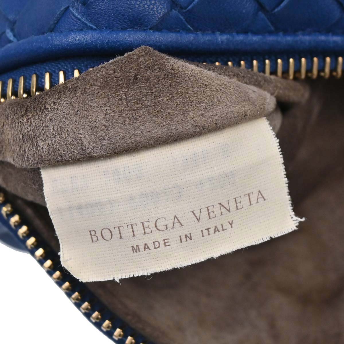 Bottega Veneta Blue Lambskin Intrecciato Handbag