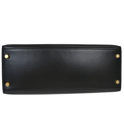Hermes Black Box Calf Kelly 28 Sellier 2way Shoulder Handbag