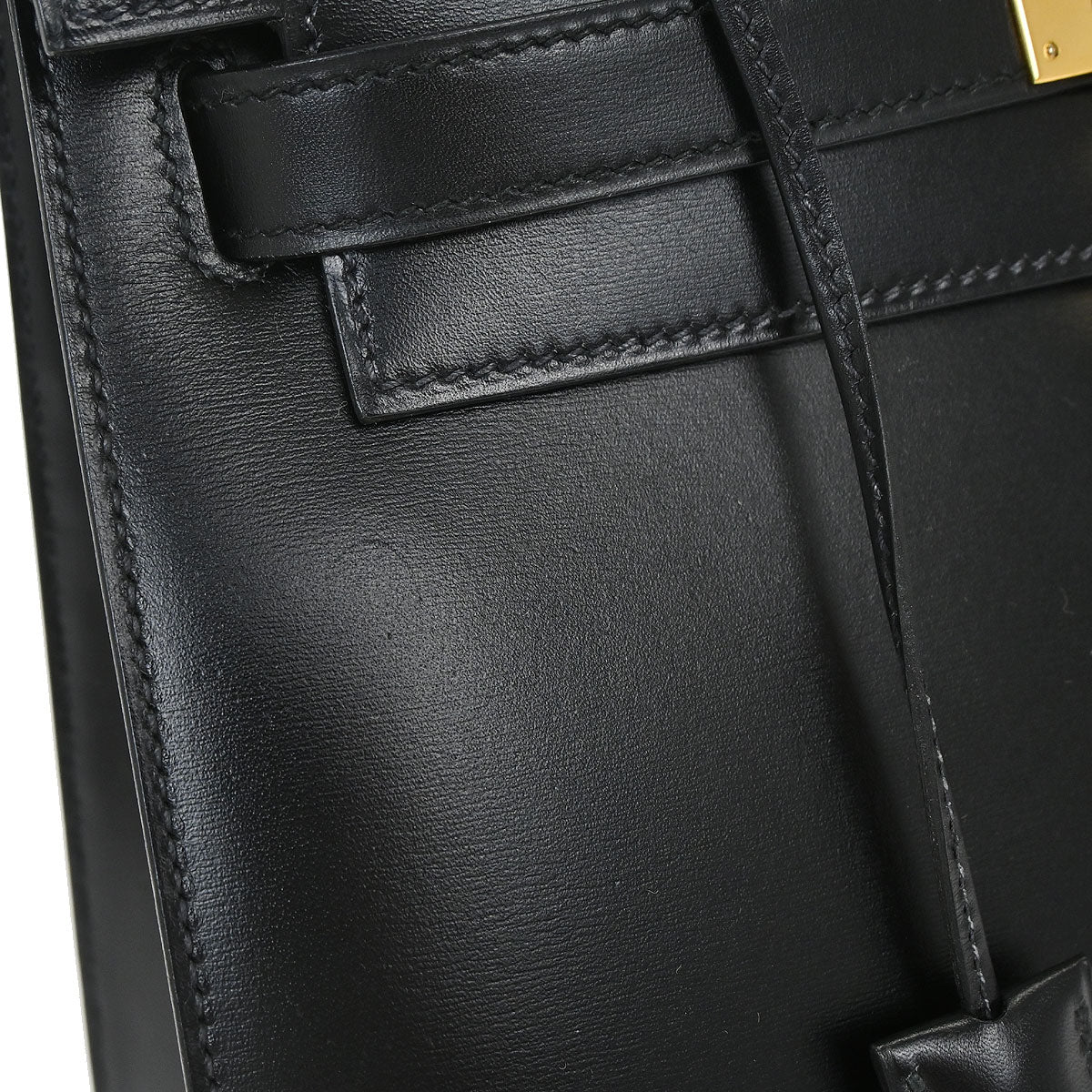 Hermes Black Box Calf Kelly 28 Sellier 2way Shoulder Handbag