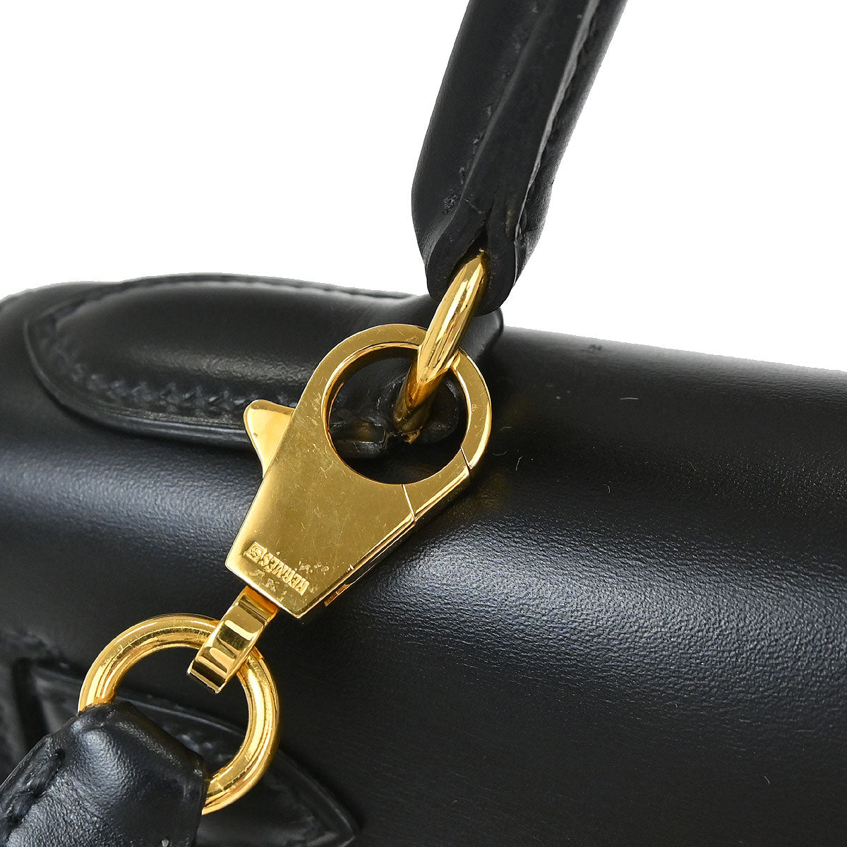 Hermes Black Box Calf Kelly 28 Sellier 2way Shoulder Handbag