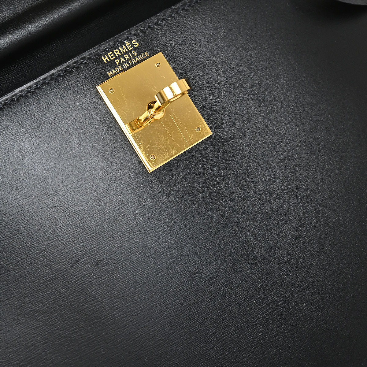 Hermes Black Box Calf Kelly 28 Sellier 2way Shoulder Handbag