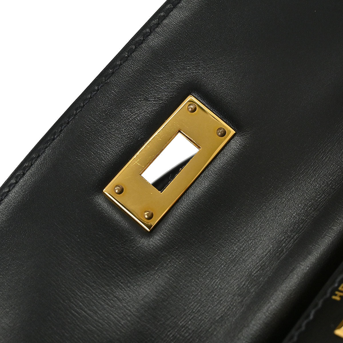 Hermes Black Box Calf Kelly 28 Sellier 2way Shoulder Handbag