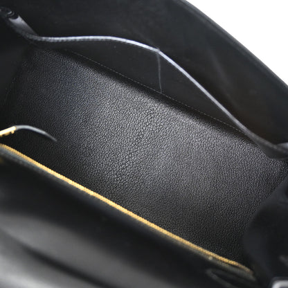 Hermes Black Box Calf Kelly 28 Sellier 2way Shoulder Handbag
